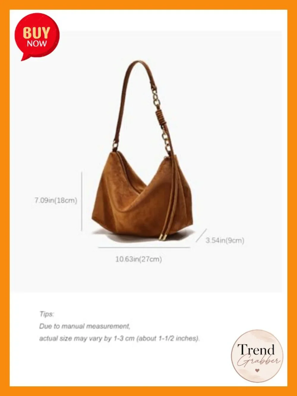 Faux Suede Hobo Crossbody Bag with Adjustable Strap